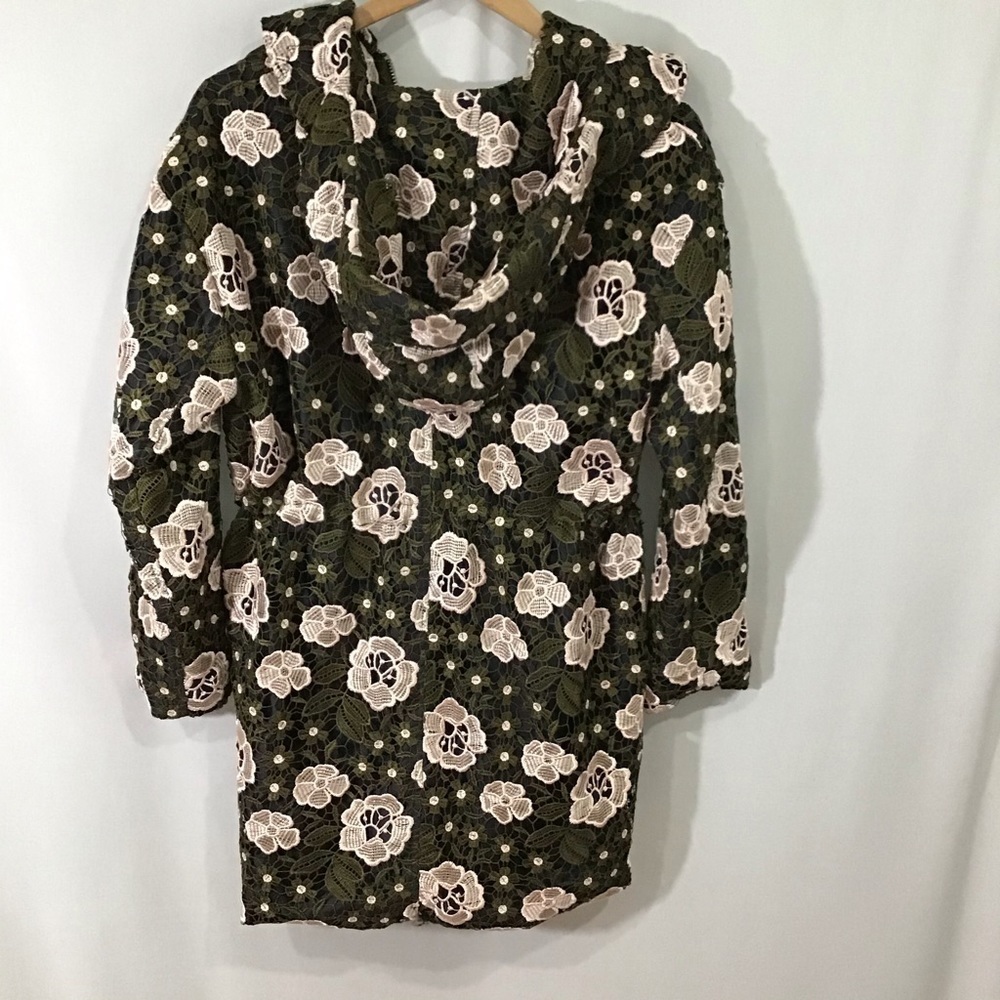ASOS Floral Hooded Jacket - Olive and Cream - Picture 6 of 6